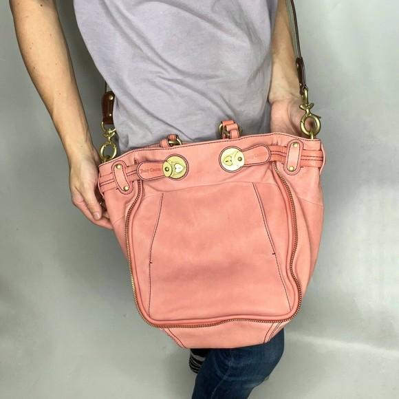 Juicy Couture Handbags - Juicy Couture Pink Large Crossbody Bucket Bag Purse